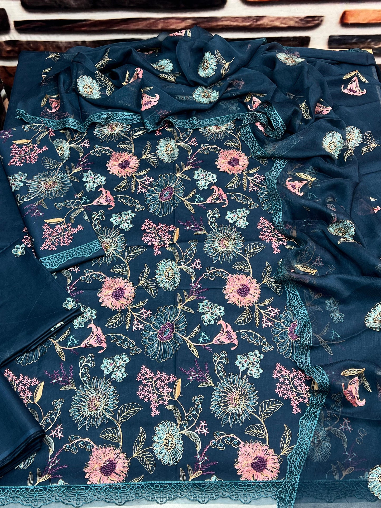 LAWN 3 PIECE UNSTICHED FULL HEAVY EMB SUIT FOR SUMMER 2025