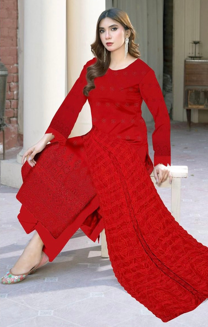 LAWN 3 PIECE UNSTICHED FULL HEAVY EMB SUIT FOR SUMMER 2025