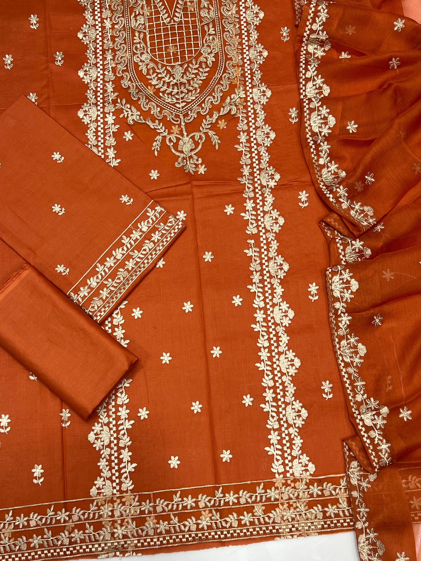LAWN 3 PIECE UNSTICHED FULL HEAVY EMB SUIT FOR SUMMER 2025