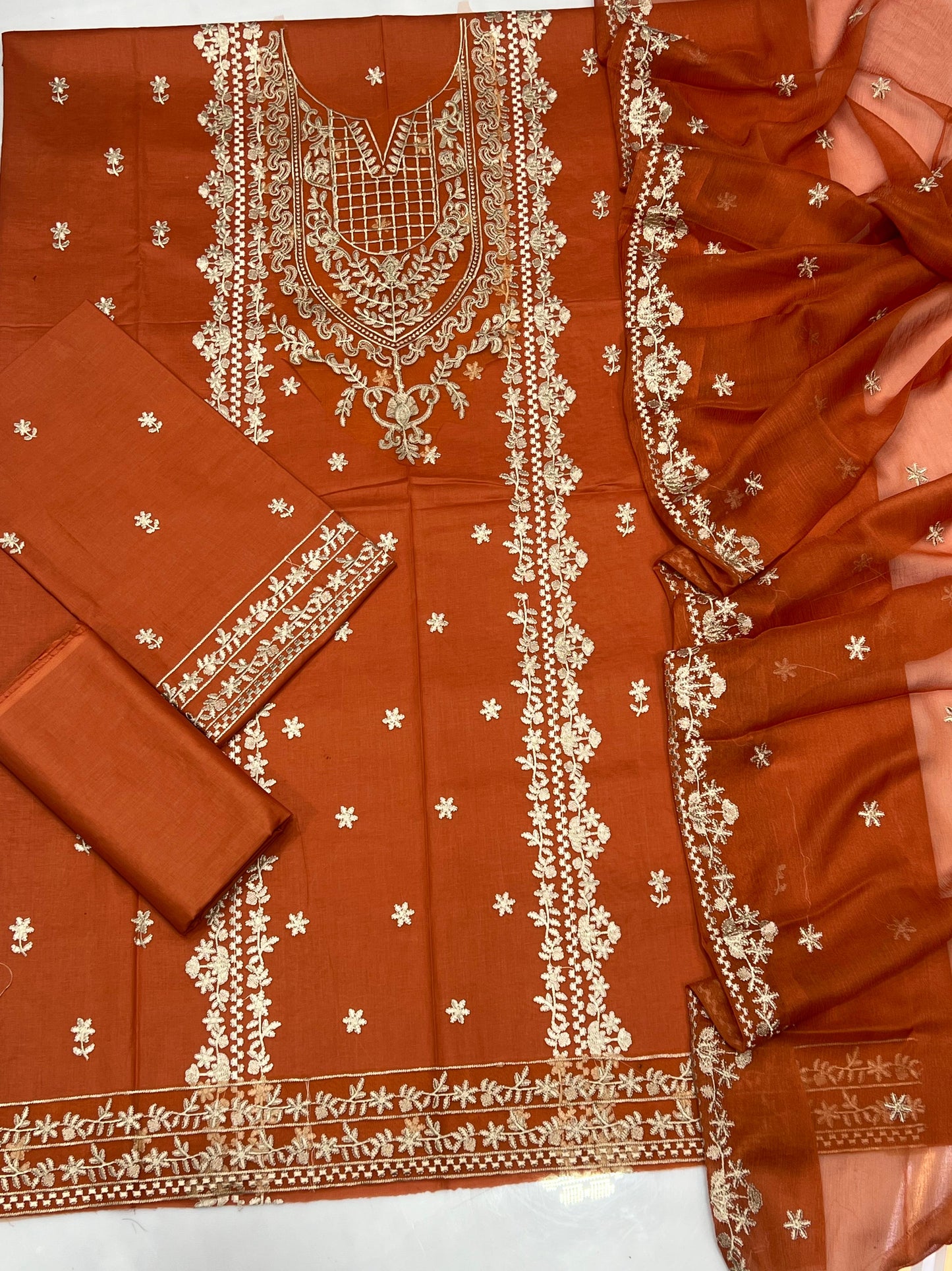 LAWN 3 PIECE UNSTICHED FULL HEAVY EMB SUIT FOR SUMMER 2025