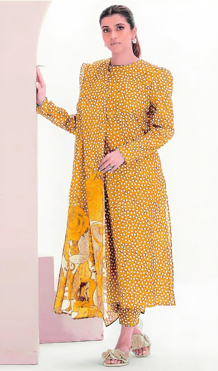 CROSS STICH KARANDI 3 PC PRINT UNSTICH SUIT FOR WINTER 2025-26