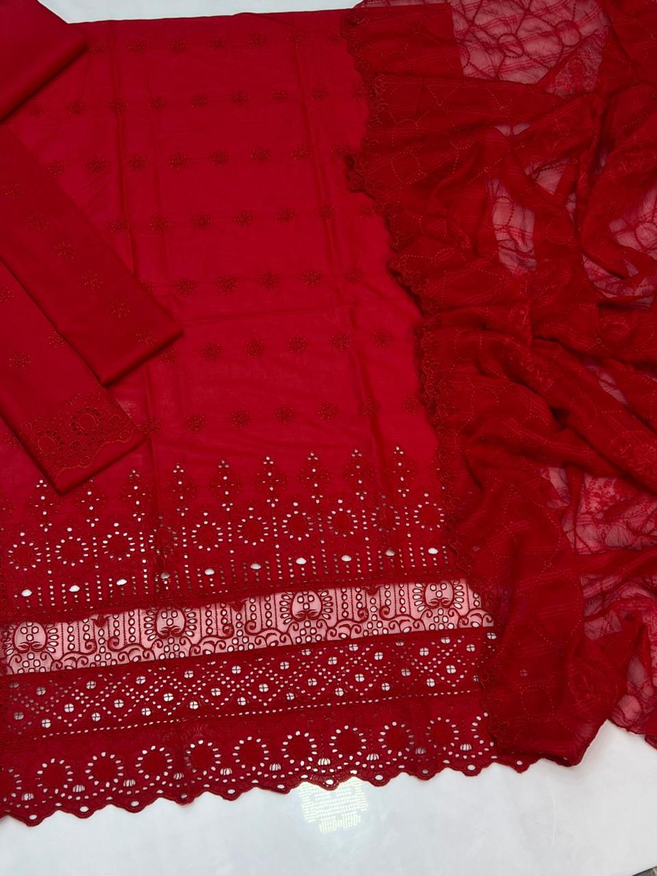 LAWN 3 PIECE UNSTICHED FULL HEAVY EMB SUIT FOR SUMMER 2025