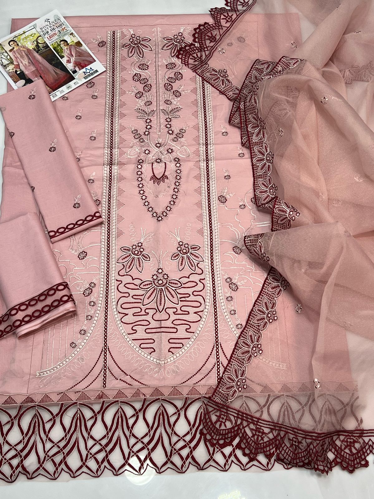 LAWN 3 PIECE UNSTICHED FULL HEAVY EMB SUIT FOR SUMMER 2025