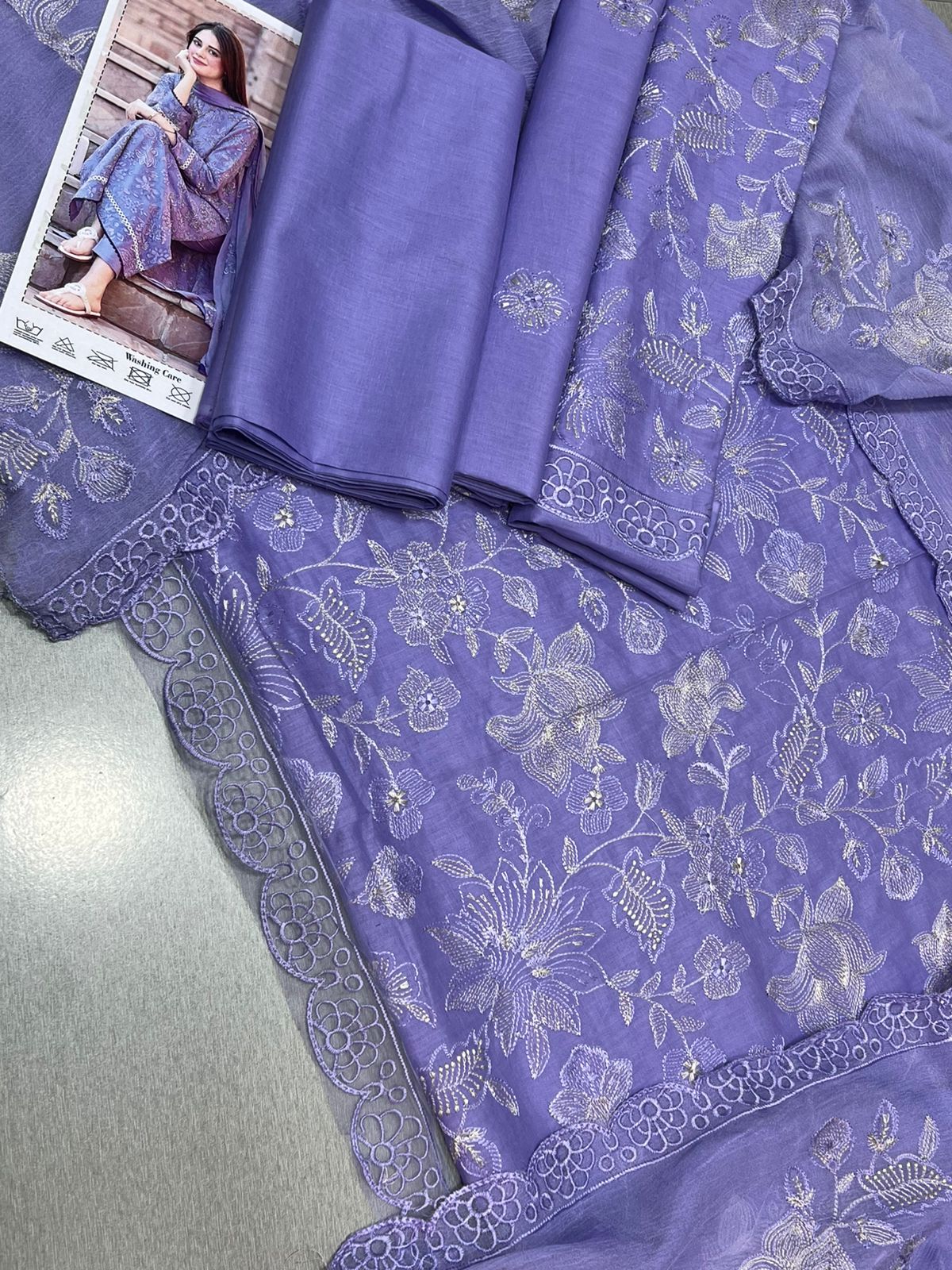 LAWN 3 PIECE UNSTICHED FULL HEAVY EMB SUIT FOR SUMMER 2025