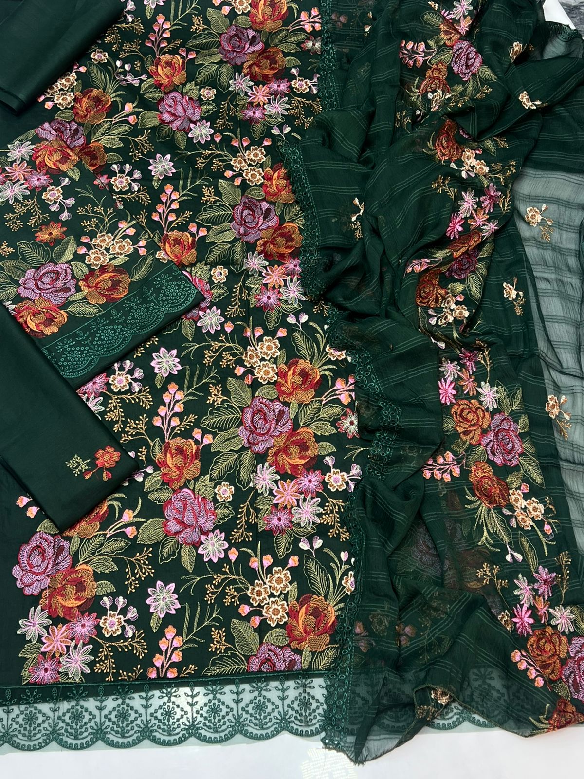 LAWN 3 PIECE UNSTICHED FULL HEAVY EMB SUIT FOR SUMMER 2025