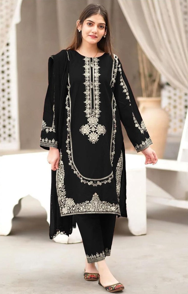 UMZAY DHANAK 2 PEACE FULL HEAVY EMB SUIT FOR WINTER 2025-2026