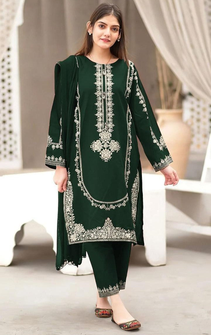 UMZAY DHANAK 2 PEACE FULL HEAVY EMB SUIT FOR WINTER 2025-2026