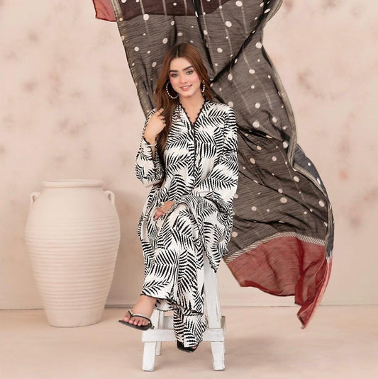 Digital Print 3 Piece Un-Stitched Suit