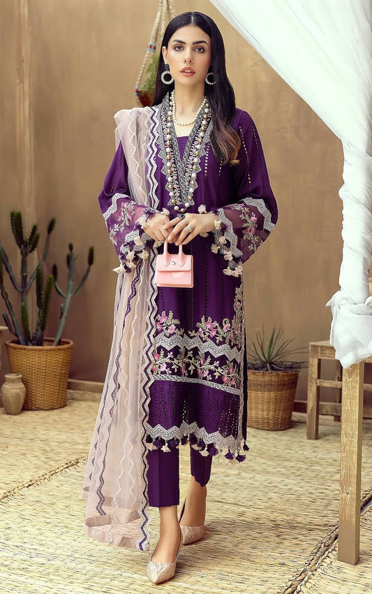 LAWN 3 PIECE UNSTICHED FULL HEAVY EMB SUIT FOR SUMMER 2025