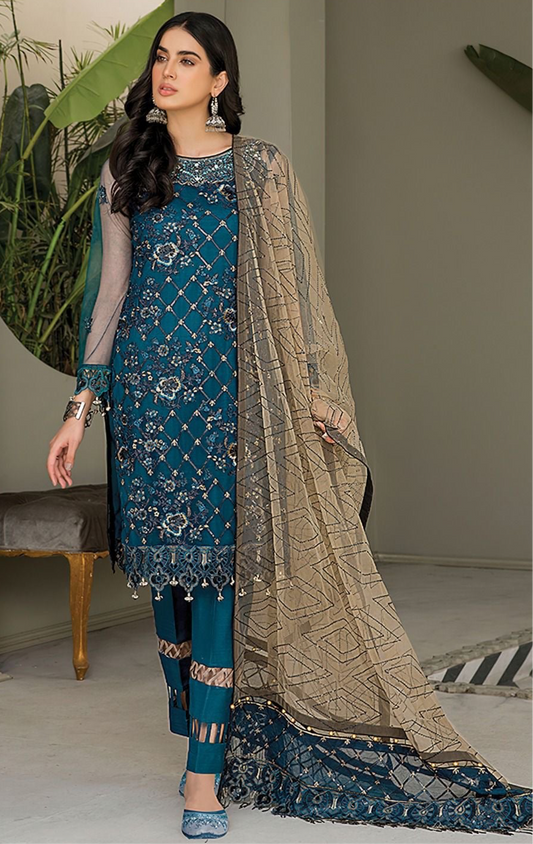 LAWN 3 PIECE UNSTICHED FULL HEAVY EMB SUIT FOR SUMMER 2025