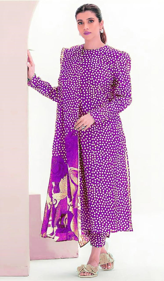 CROSS STICH KARANDI 3 PC PRINT UNSTICH SUIT FOR WINTER 2025-26