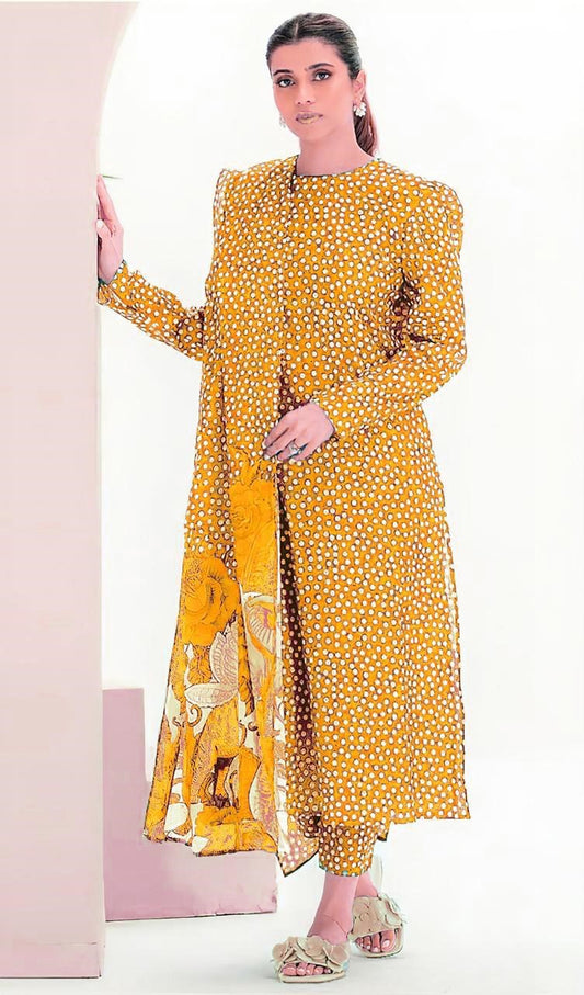 CROSS STICH KARANDI 3 PC PRINT UNSTICH SUIT FOR WINTER 2025-26