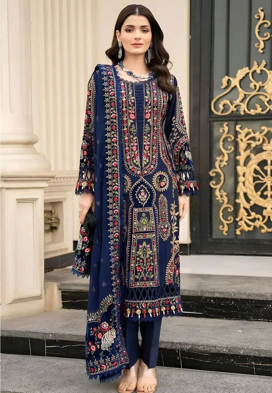 LAWN 3 PIECE UNSTICHED FULL HEAVY EMB SUIT FOR SUMMER 2025
