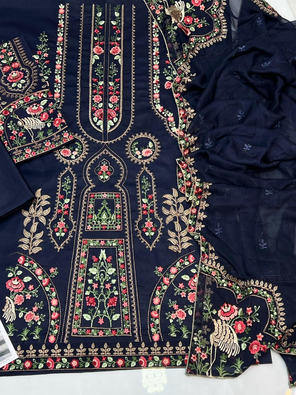 LAWN 3 PIECE UNSTICHED FULL HEAVY EMB SUIT FOR SUMMER 2025