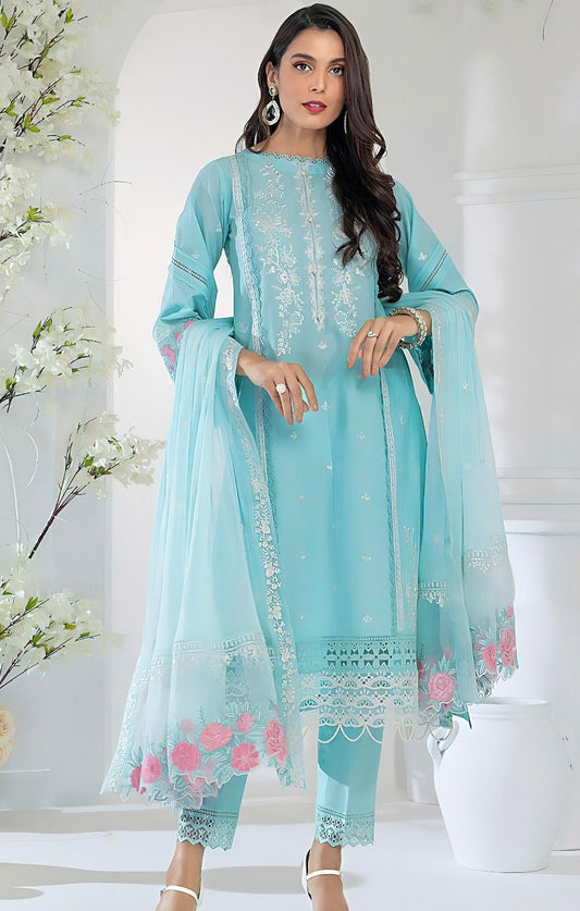 LAWN 3 PIECE UNSTICHED FULL HEAVY EMB SUIT FOR SUMMER 2025