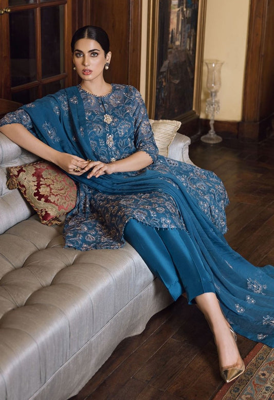 LAWN 3 PIECE UNSTICHED FULL HEAVY EMB SUIT FOR SUMMER 2025