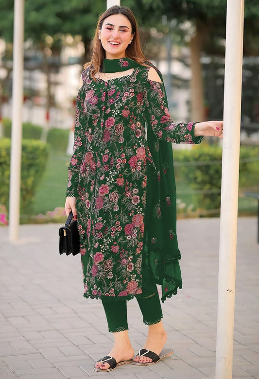 LAWN 3 PIECE UNSTICHED FULL HEAVY EMB SUIT FOR SUMMER 2025