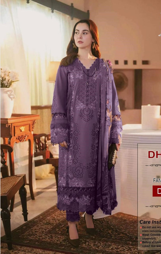 JADE BY HANIA  DHANAK 3 PEACE FULL HEAVY EMB SUIT WITH HEAVY EMB SHAWL FOR WINTER 2025-2026