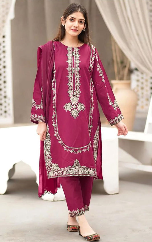 UMZAY DHANAK 2 PEACE FULL HEAVY EMB SUIT FOR WINTER 2025-2026