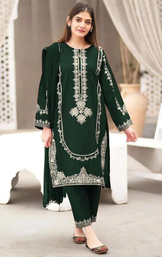 UMZAY DHANAK 2 PEACE FULL HEAVY EMB SUIT FOR WINTER 2025-2026