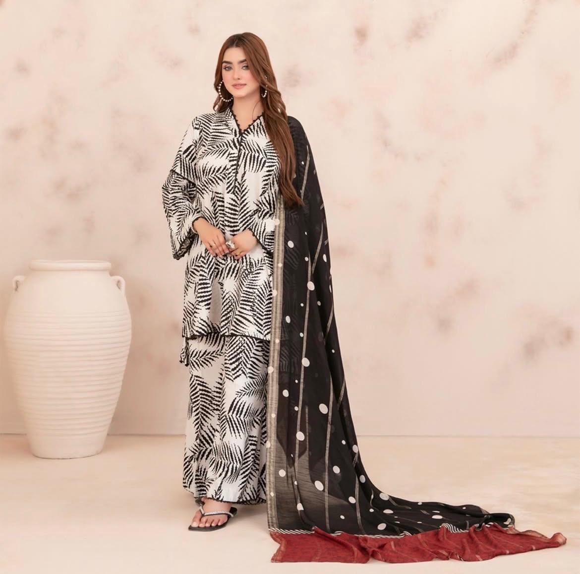 Digital Print 3 Piece Un-Stitched Suit