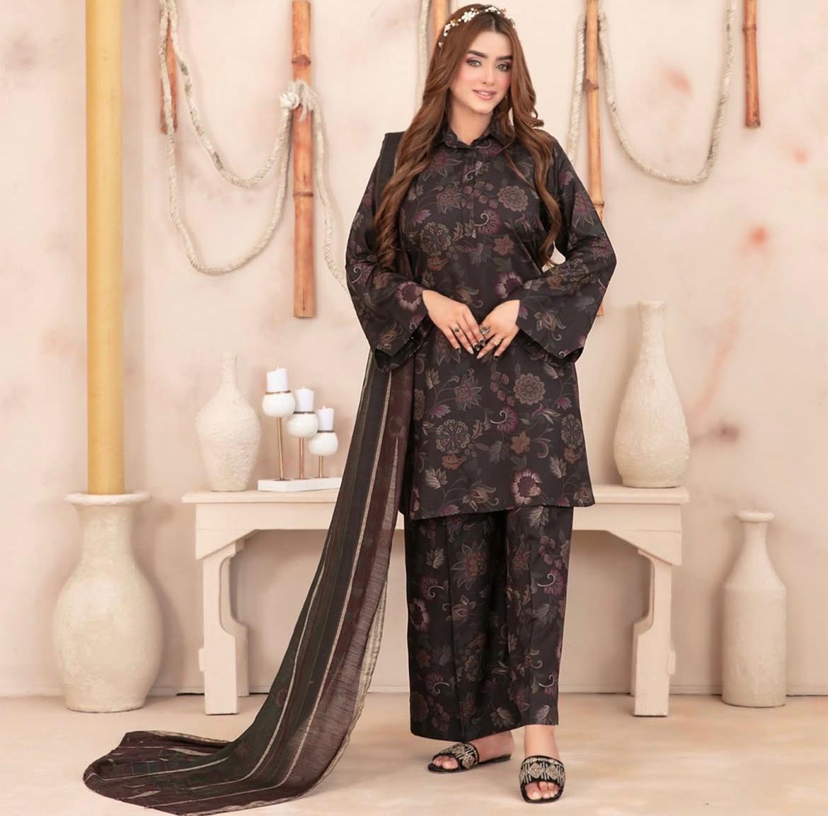 Digital Print 3 Piece Un-Stitched Suit