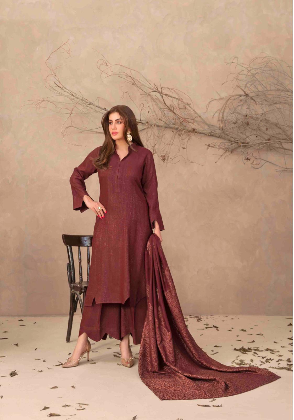 Un-Stitched 3 Piece Peach Leather Suit