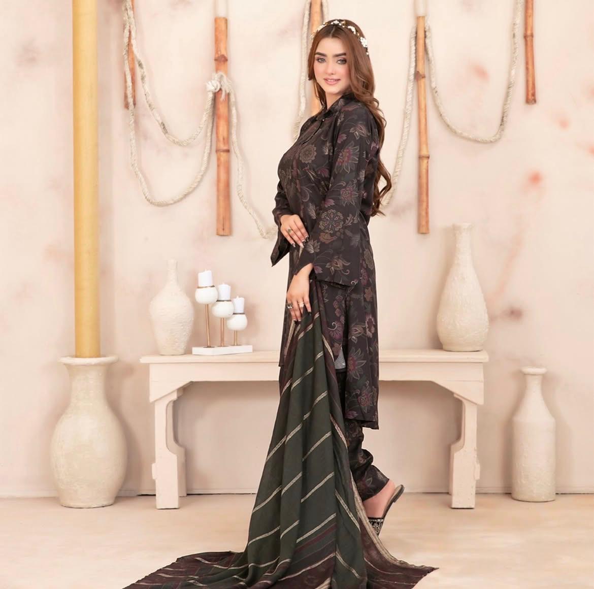 Digital Print 3 Piece Un-Stitched Suit